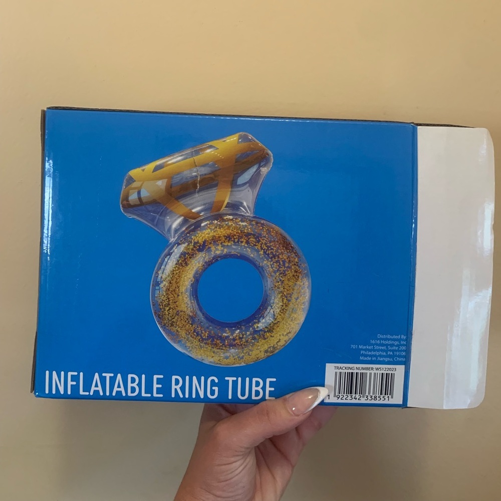 Clear Inflatable Pool Float with Gold Accents - Picture 4 of 5